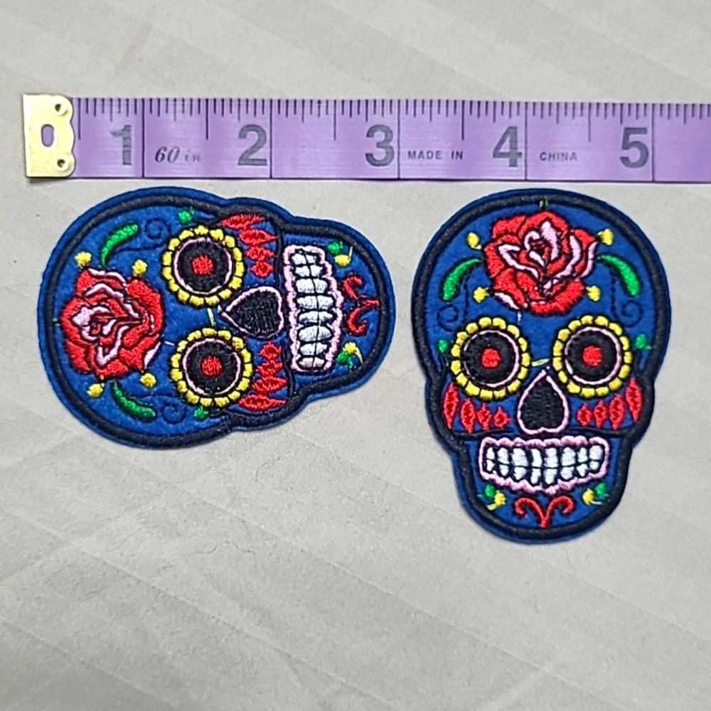 Rockabilly Sugar Skull Patches